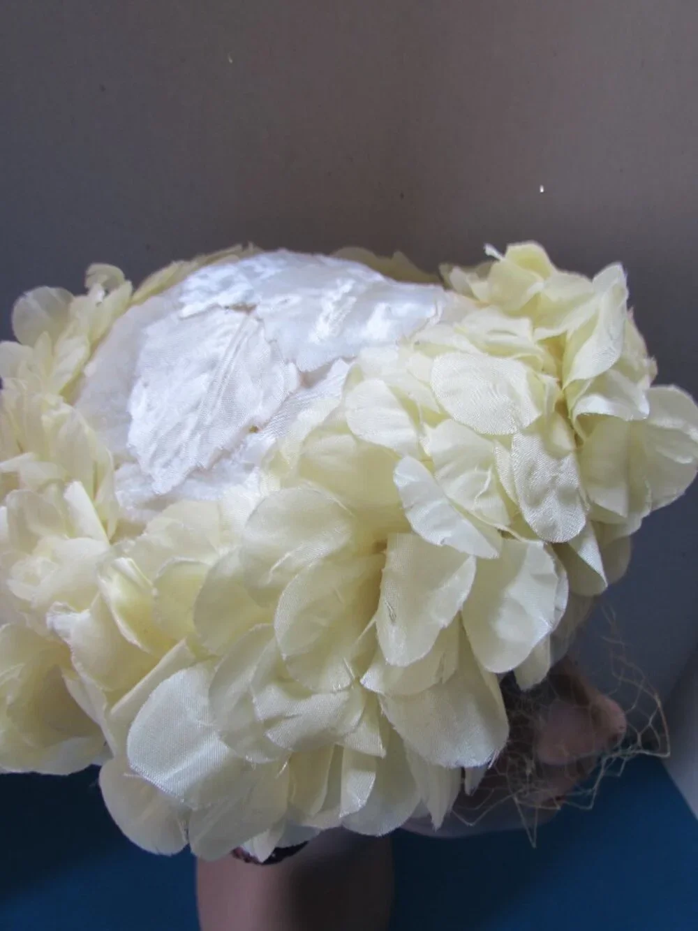 Vintage Hat Lemon Yellow Petals Yellow Veil Original Caroline